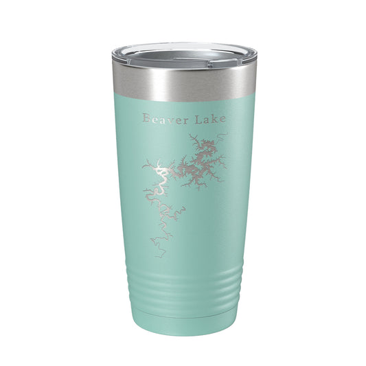 Beaver Lake Map Tumbler Travel Mug Insulated Laser Engraved Coffee Cup Arkansas 20 oz by CarveBright
