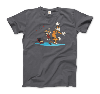 Calvin and Hobbes Dancing with Record Player T-Shirt by Art-O-Rama Shop