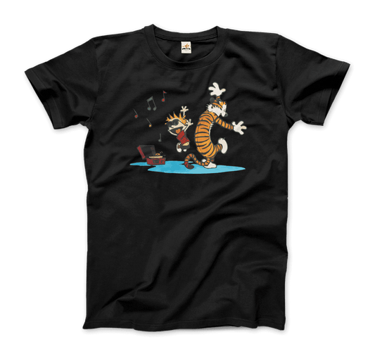 Calvin and Hobbes Dancing with Record Player T-Shirt by Art-O-Rama Shop