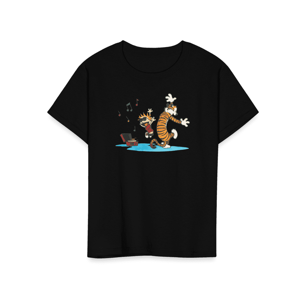 Calvin and Hobbes Dancing with Record Player T-Shirt by Art-O-Rama Shop