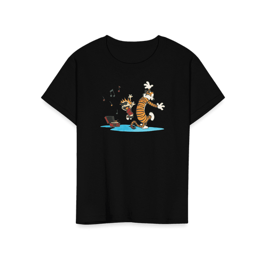 Calvin and Hobbes Dancing with Record Player T-Shirt by Art-O-Rama Shop