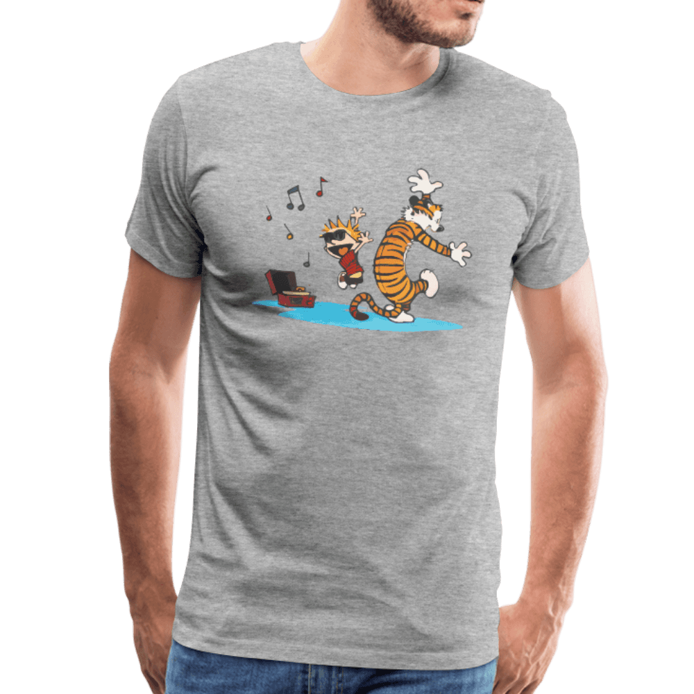 Calvin and Hobbes Dancing with Record Player T-Shirt by Art-O-Rama Shop