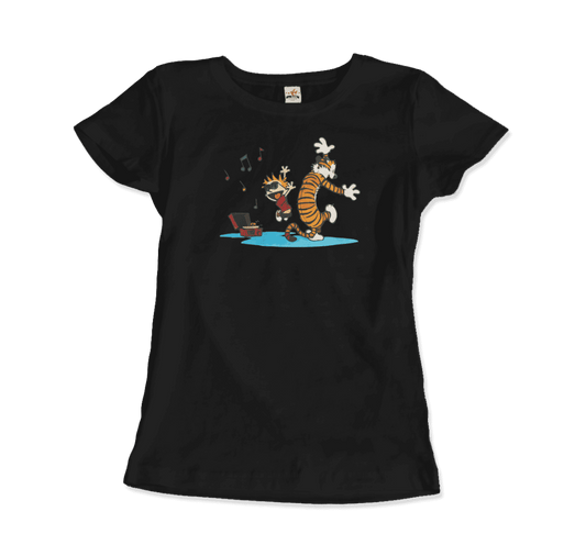 Calvin and Hobbes Dancing with Record Player T-Shirt by Art-O-Rama Shop