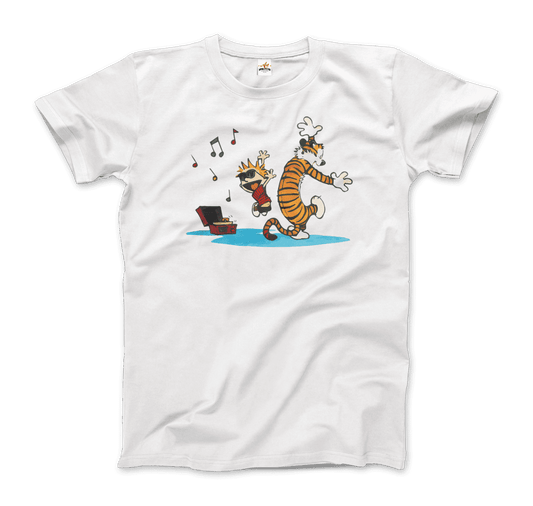 Calvin and Hobbes Dancing with Record Player T-Shirt by Art-O-Rama Shop
