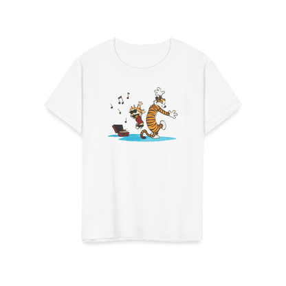 Calvin and Hobbes Dancing with Record Player T-Shirt by Art-O-Rama Shop