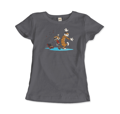 Calvin and Hobbes Dancing with Record Player T-Shirt by Art-O-Rama Shop