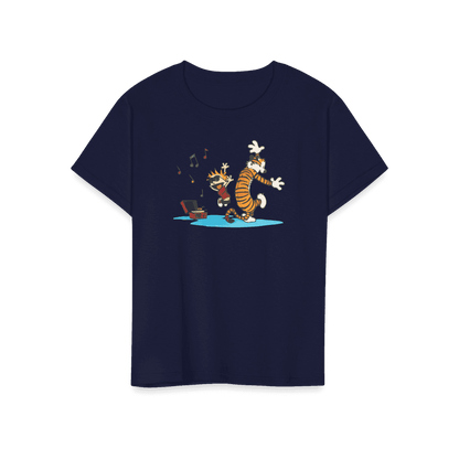 Calvin and Hobbes Dancing with Record Player T-Shirt by Art-O-Rama Shop