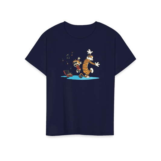 Calvin and Hobbes Dancing with Record Player T-Shirt by Art-O-Rama Shop
