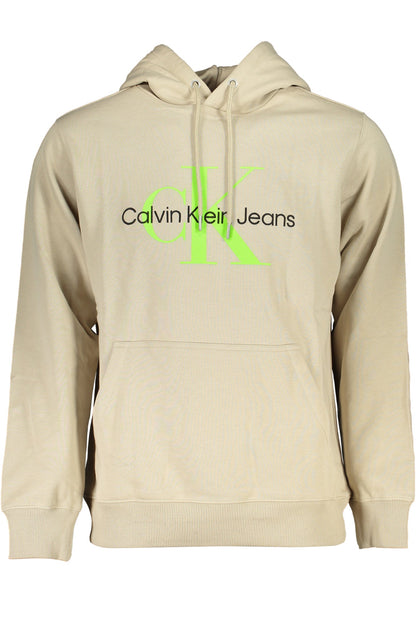 CALVIN KLEIN MEN'S BEIGE ZIPLESS SWEATSHIRT CALVIN KLEIN