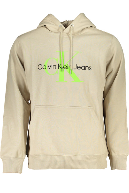CALVIN KLEIN MEN'S BEIGE ZIPLESS SWEATSHIRT CALVIN KLEIN