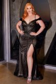 Off The Shoulder Fitted Sequin Gown by Tux-USA