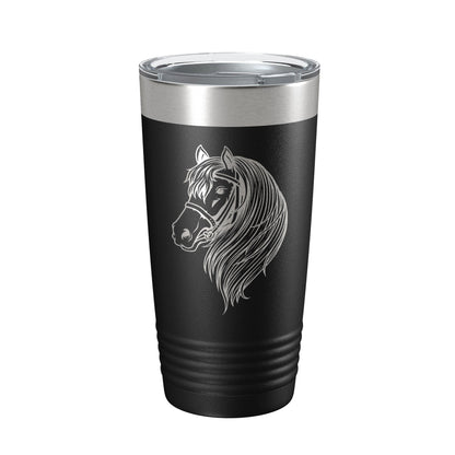 Horse Face Tumbler Horseback Rider Travel Mug Equestrian Gift Insulated Laser Engraved Coffee Cup Horse Lover Farmer 20 oz by CarveBright