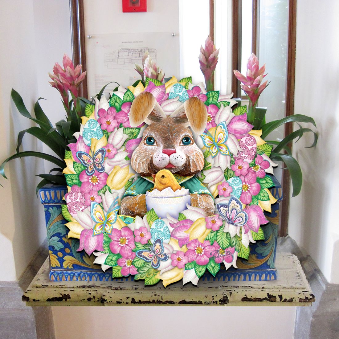 Bunny Holiday Door Wreath by G. DeBrekht by G. DeBrekht