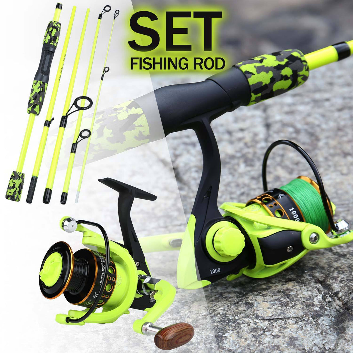 Sougayilang Fishing Rod Set Travel Fishing Combo ForeverGifts's Studio