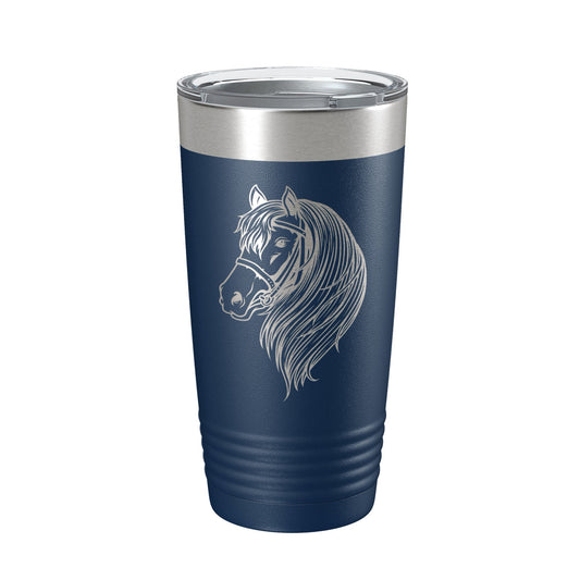 Horse Face Tumbler Horseback Rider Travel Mug Equestrian Gift Insulated Laser Engraved Coffee Cup Horse Lover Farmer 20 oz by CarveBright