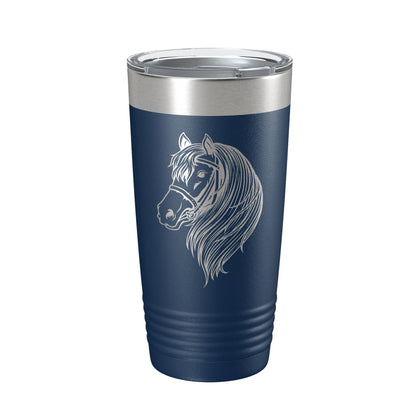 Horse Face Tumbler Horseback Rider Travel Mug Equestrian Gift Insulated Laser Engraved Coffee Cup Horse Lover Farmer 20 oz by CarveBright