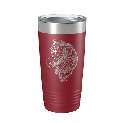 Horse Face Tumbler Horseback Rider Travel Mug Equestrian Gift Insulated Laser Engraved Coffee Cup Horse Lover Farmer 20 oz by CarveBright