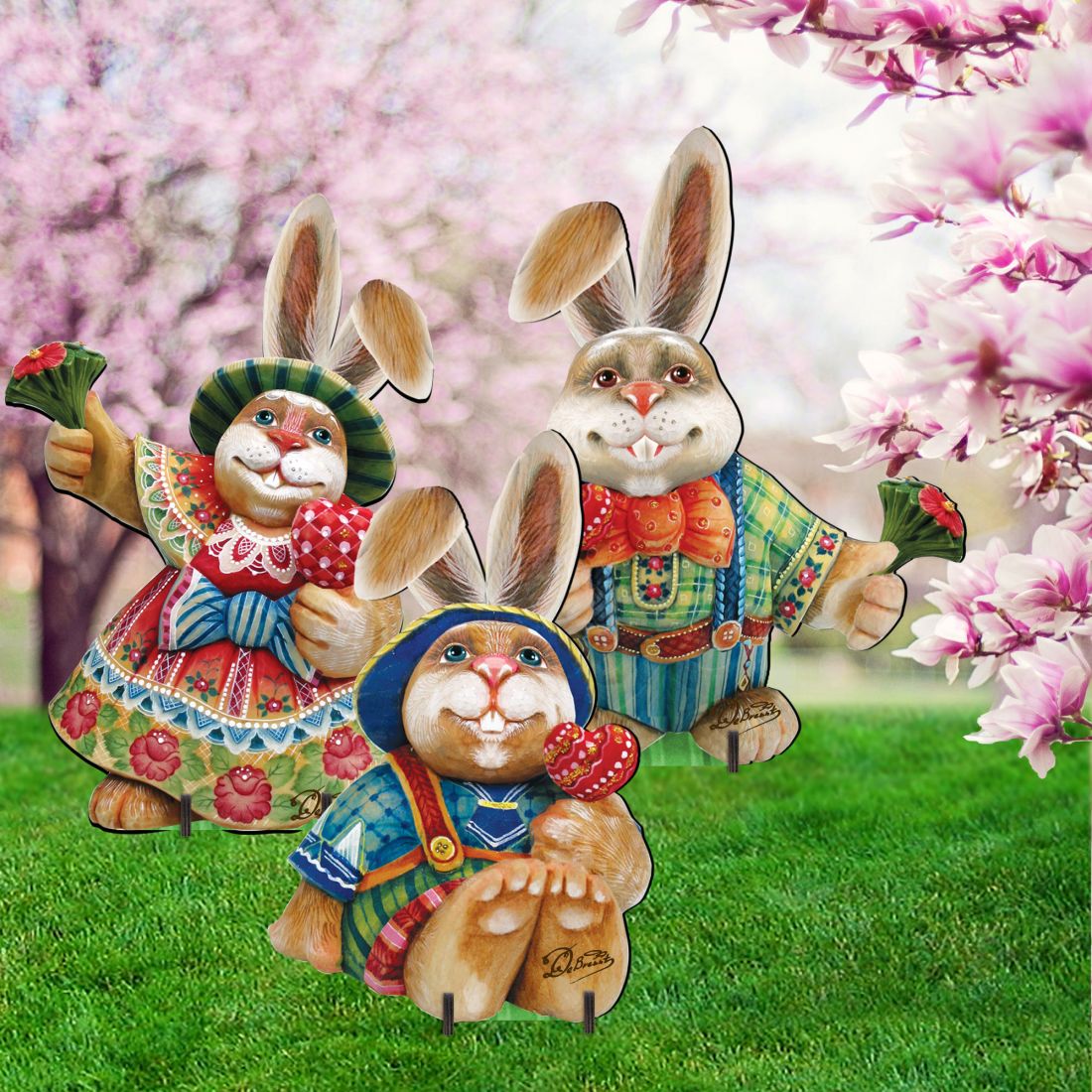 Easter Bunny Family Outdoor Decor by G. DeBrekht by G. DeBrekht
