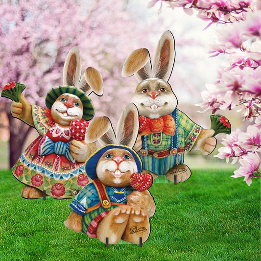 Easter Bunny Family Outdoor Decor by G. DeBrekht by G. DeBrekht