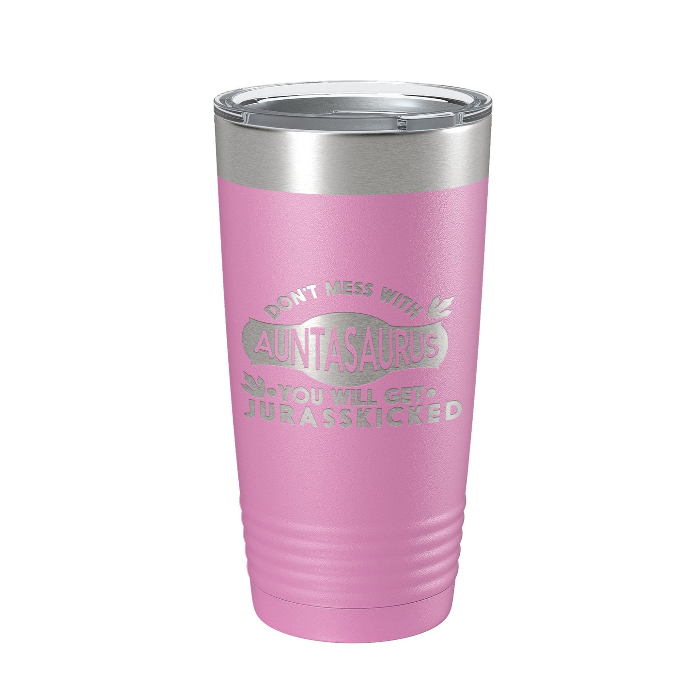 Auntasaurus Tumbler Funny Aunt Gift Travel Mug Jurassic Insulated Laser Engraved Coffee Cup Dinosaur 20 oz by CarveBright