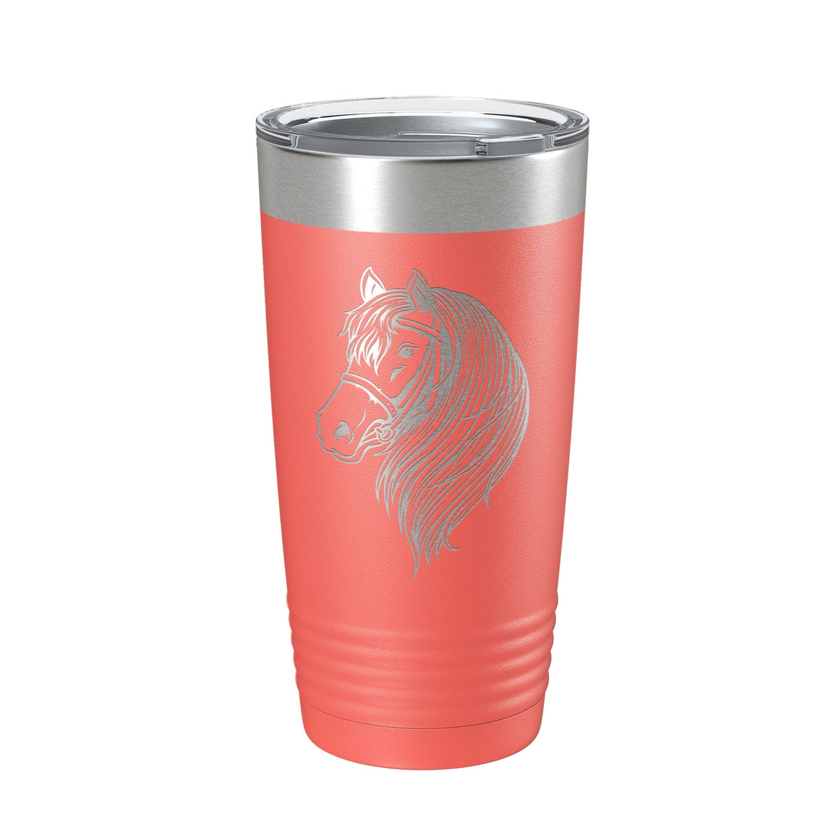 Horse Face Tumbler Horseback Rider Travel Mug Equestrian Gift Insulated Laser Engraved Coffee Cup Horse Lover Farmer 20 oz by CarveBright