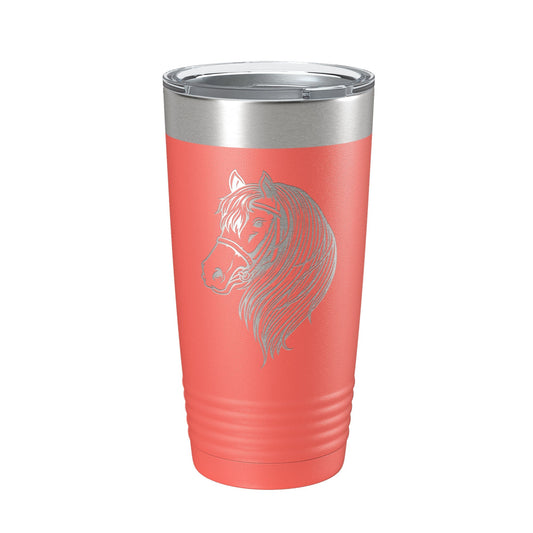 Horse Face Tumbler Horseback Rider Travel Mug Equestrian Gift Insulated Laser Engraved Coffee Cup Horse Lover Farmer 20 oz by CarveBright