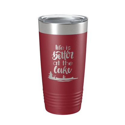 Life is Better at the Lake Lake Life Tumbler Travel Mug Insulated Laser Engraved Coffee Cup 20 oz by CarveBright