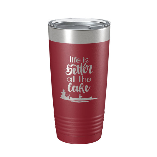 Life is Better at the Lake Lake Life Tumbler Travel Mug Insulated Laser Engraved Coffee Cup 20 oz by CarveBright