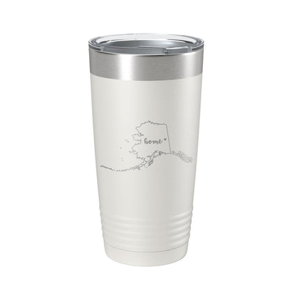 Alaska Tumbler Home State Travel Mug Insulated Laser Engraved Map Coffee Cup 20 oz by CarveBright