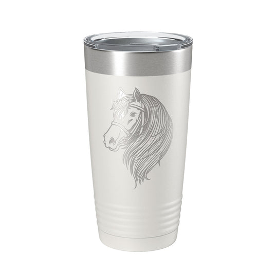 Horse Face Tumbler Horseback Rider Travel Mug Equestrian Gift Insulated Laser Engraved Coffee Cup Horse Lover Farmer 20 oz by CarveBright