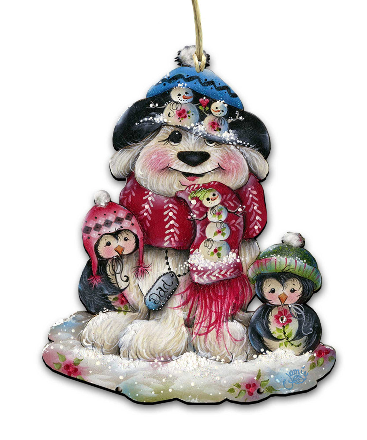 Christmas Dog Penguin Door Decor by Jamie Mills-Price - Pets Dog and Cats Decor - 8457503H by G.DeBrekht