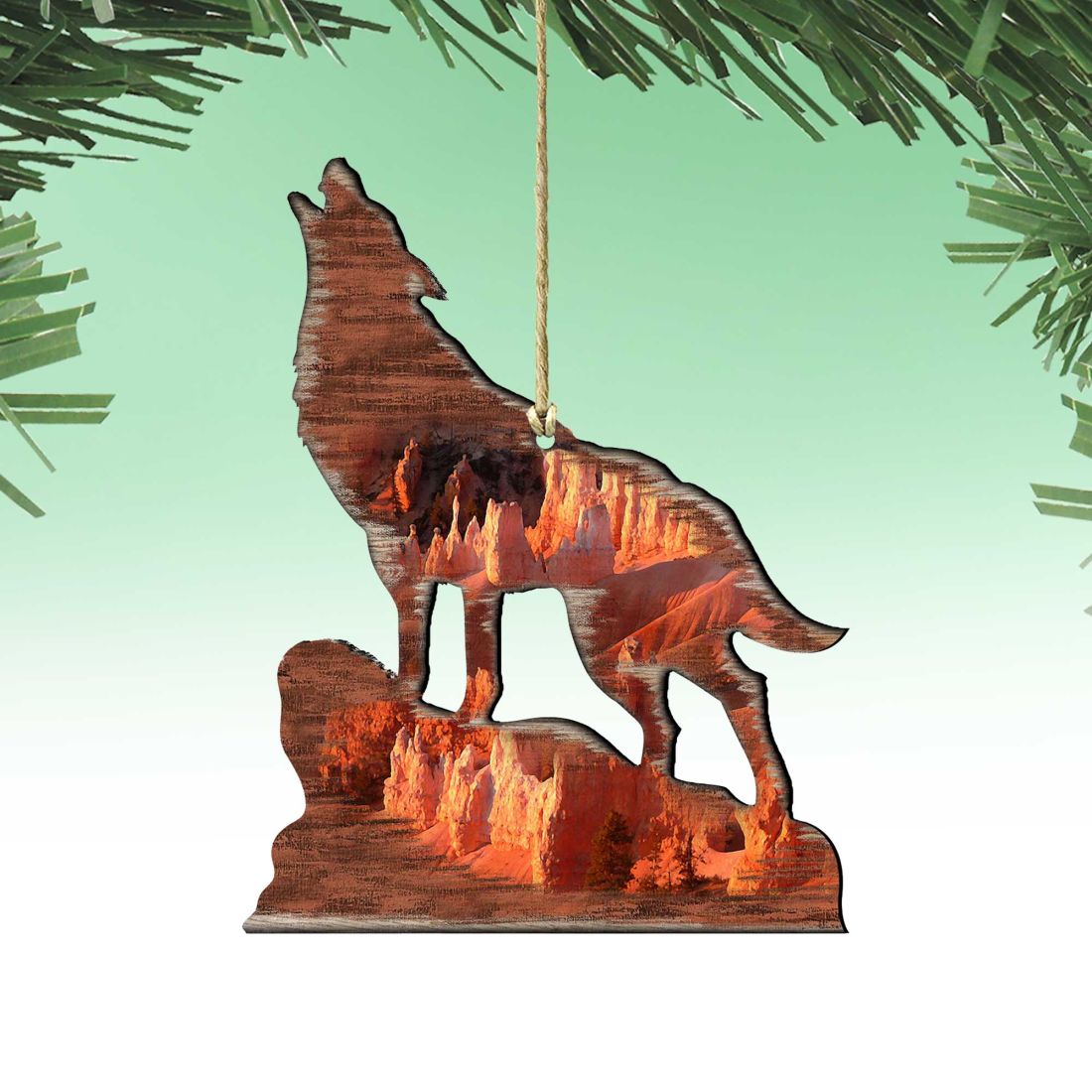 Howling Wolf Wooden Ornaments by Nature Wonders - Wildlife Holiday Decor - 8198227-3 by Nature's Wonders