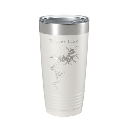 Beaver Lake Map Tumbler Travel Mug Insulated Laser Engraved Coffee Cup Arkansas 20 oz by CarveBright