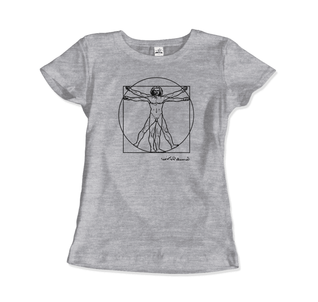 Leonardo Da Vinci, Vitruvian Man Sketch T-Shirt by Art-O-Rama Shop
