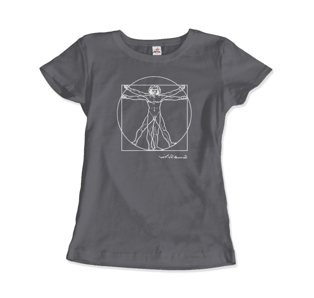 Leonardo Da Vinci, Vitruvian Man Sketch T-Shirt by Art-O-Rama Shop