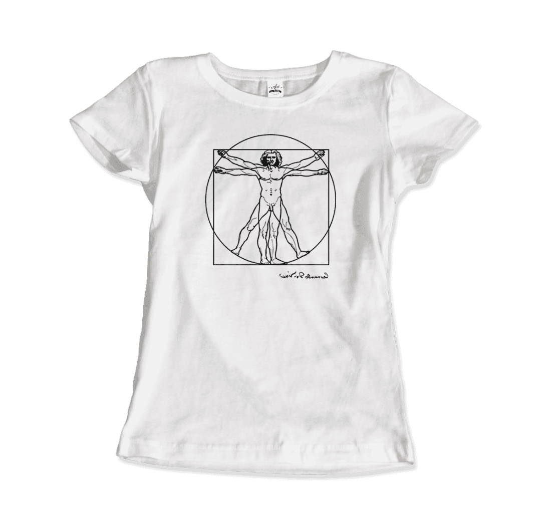 Leonardo Da Vinci, Vitruvian Man Sketch T-Shirt by Art-O-Rama Shop