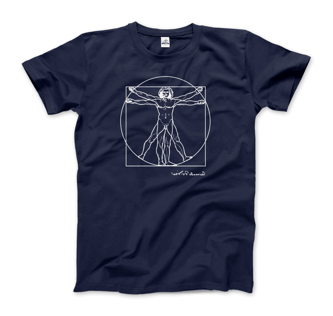 Leonardo Da Vinci, Vitruvian Man Sketch T-Shirt by Art-O-Rama Shop