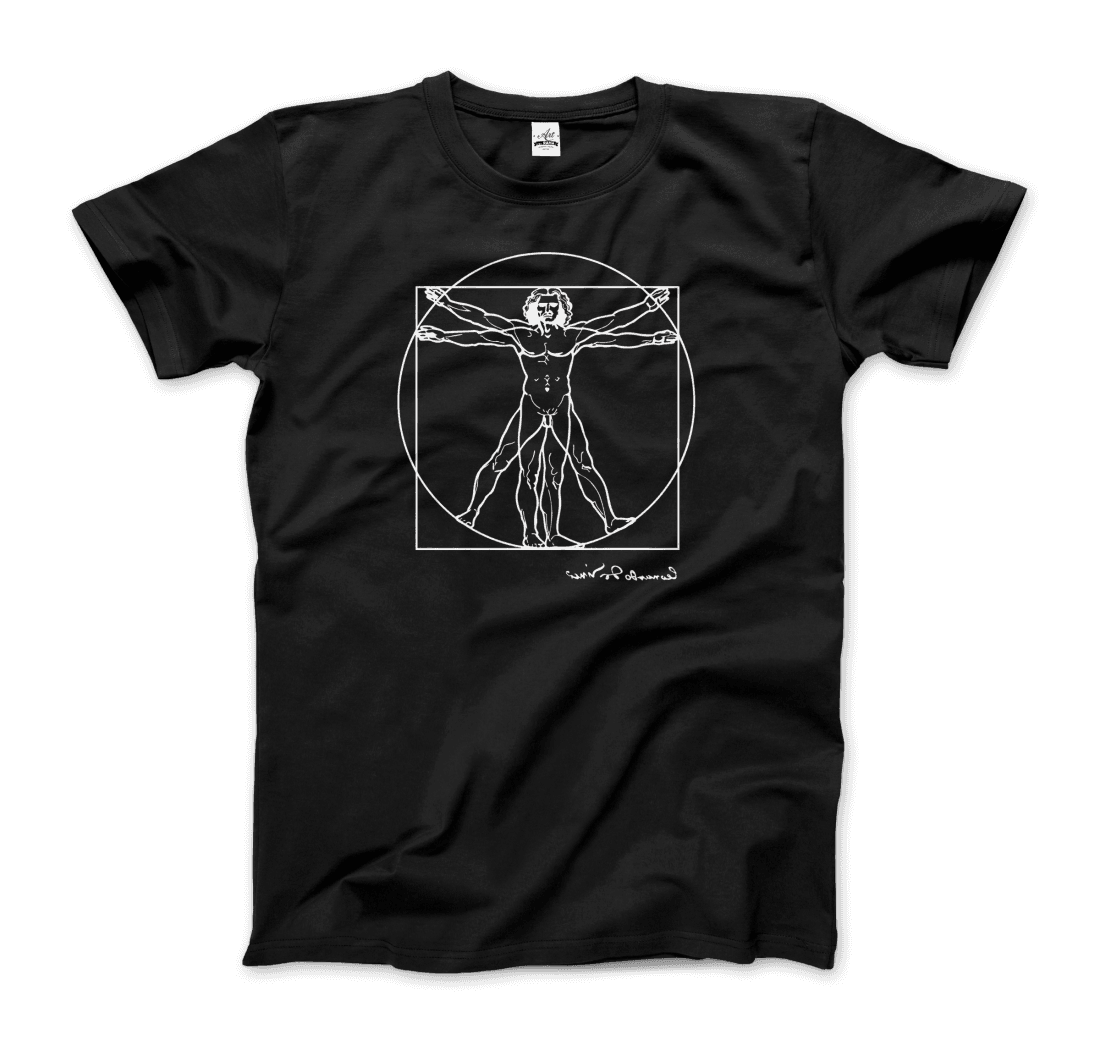 Leonardo Da Vinci, Vitruvian Man Sketch T-Shirt by Art-O-Rama Shop