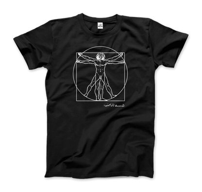 Leonardo Da Vinci, Vitruvian Man Sketch T-Shirt by Art-O-Rama Shop