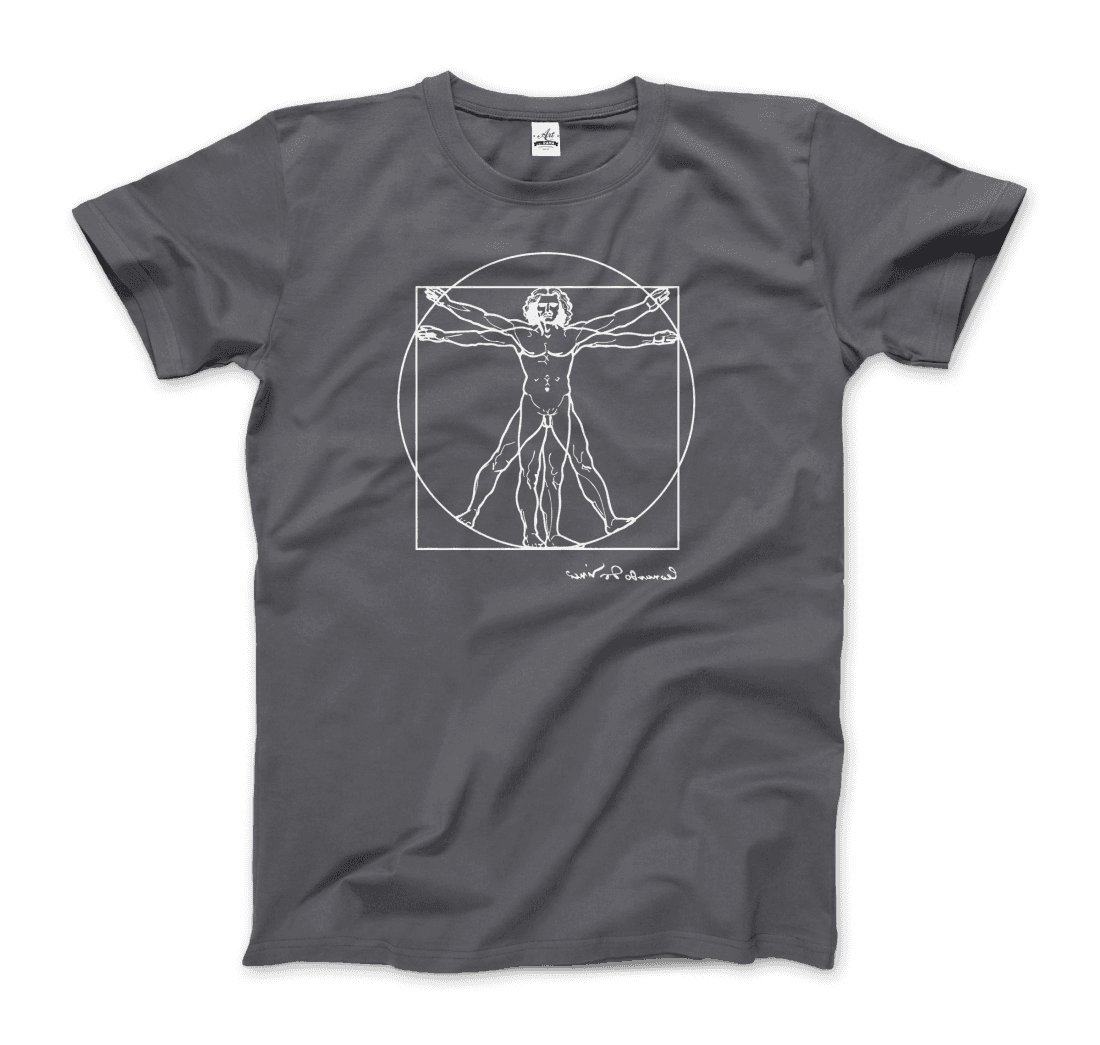 Leonardo Da Vinci, Vitruvian Man Sketch T-Shirt by Art-O-Rama Shop