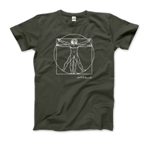 Leonardo Da Vinci, Vitruvian Man Sketch T-Shirt by Art-O-Rama Shop