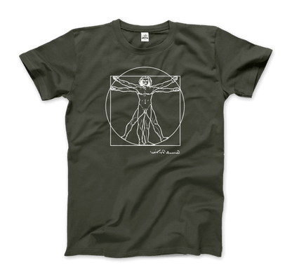 Leonardo Da Vinci, Vitruvian Man Sketch T-Shirt by Art-O-Rama Shop