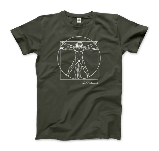 Leonardo Da Vinci, Vitruvian Man Sketch T-Shirt by Art-O-Rama Shop