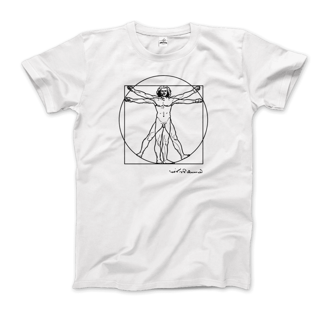 Leonardo Da Vinci, Vitruvian Man Sketch T-Shirt by Art-O-Rama Shop