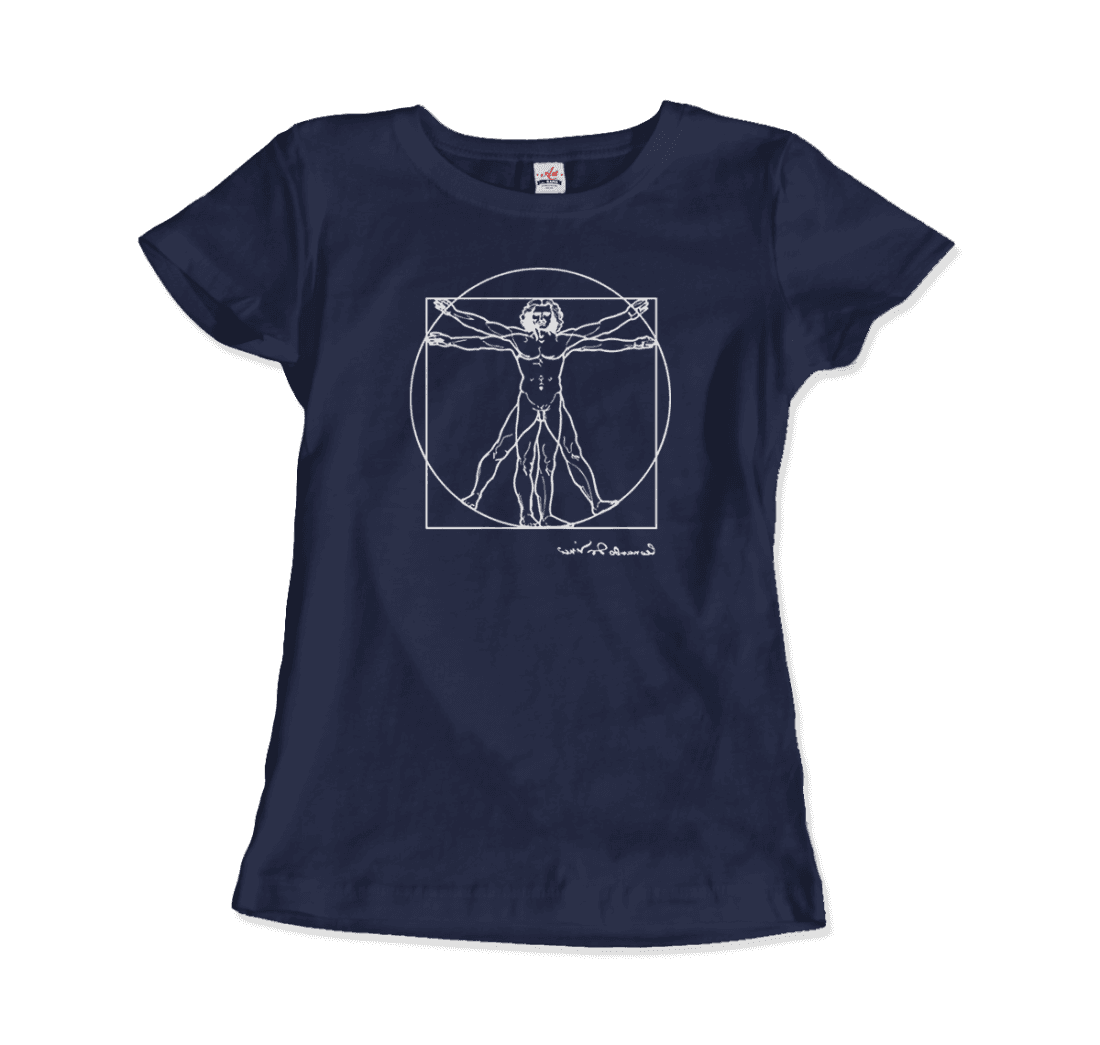 Leonardo Da Vinci, Vitruvian Man Sketch T-Shirt by Art-O-Rama Shop