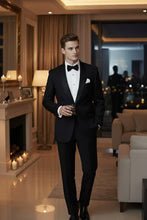 London Black Tuxedo Jacket | Premium Stretch Blend, Modern Fit Tux-USA