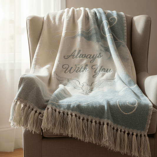 Memorial "Always With You" Throw Blanket - Sympathy & Bereavement Gift - Soft Comfort Throw ForeverGifts's Studio