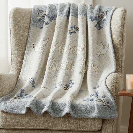 Memorial "Always With You" Throw Blanket - Sympathy & Bereavement Gift - Soft Comfort Throw ForeverGifts's Studio