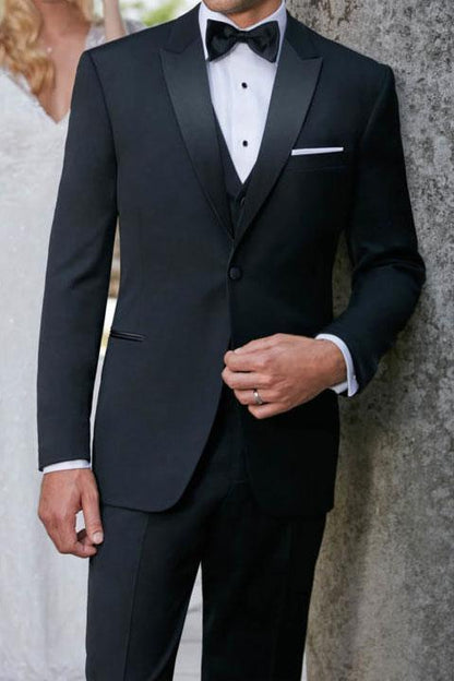 "Milan" Black Tuxedo Jacket Peak (Separates) Tux-USA