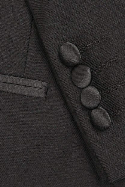 "Milan" Black Tuxedo Jacket Peak (Separates) Tux-USA